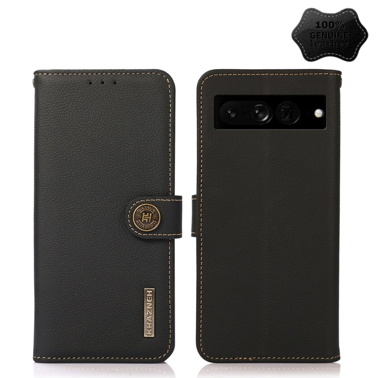 Custodia per telefono RFID KHAZNEH Custer in vera pelle, For Google Pixel 7 Pro 5G, For Google Pixel 7 5G