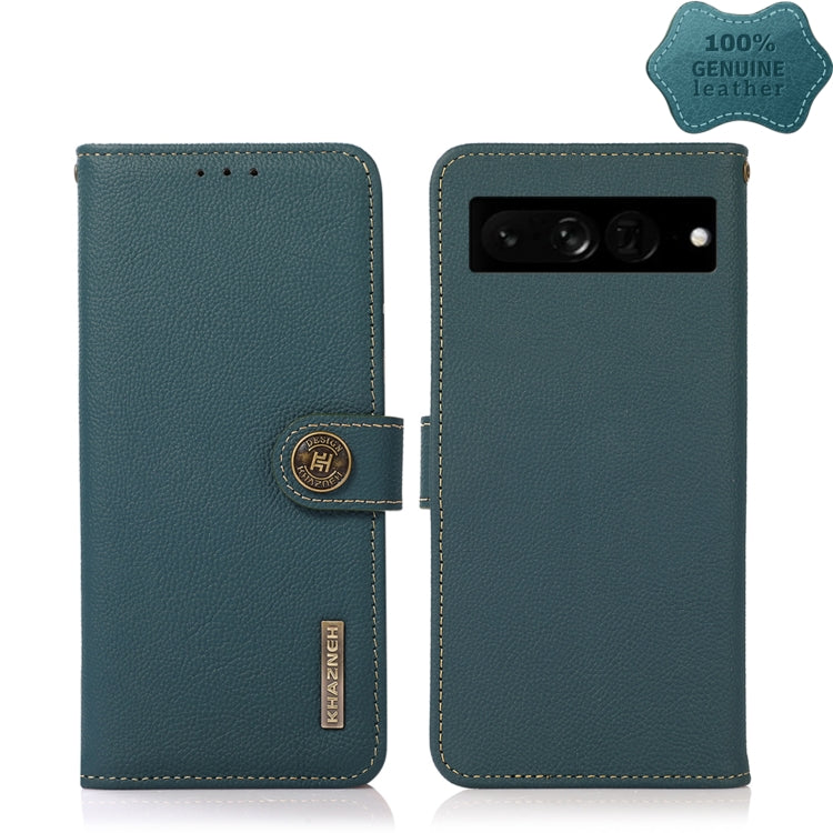 Custodia per telefono RFID KHAZNEH Custer in vera pelle, For Google Pixel 7 Pro 5G, For Google Pixel 7 5G