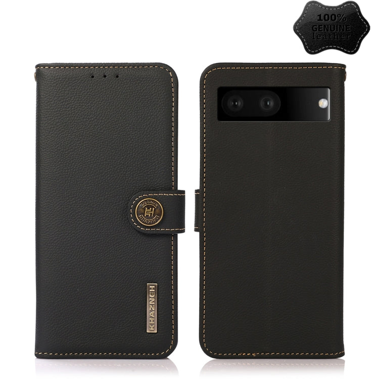 Custodia per telefono RFID KHAZNEH Custer in vera pelle, For Google Pixel 7 Pro 5G, For Google Pixel 7 5G