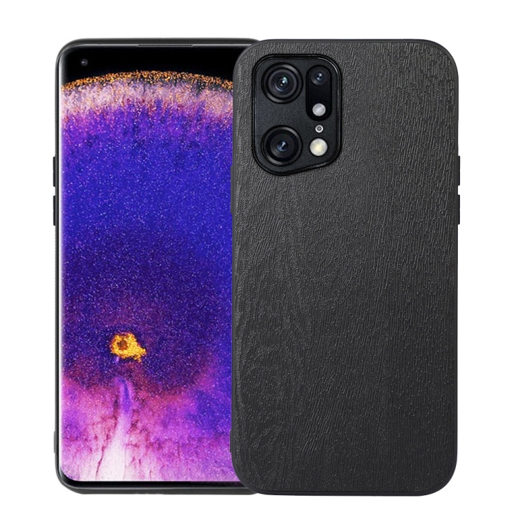 Custodia per telefono in PU con struttura in legno, For OPPO Find X5 Pro, For OPPO Find N