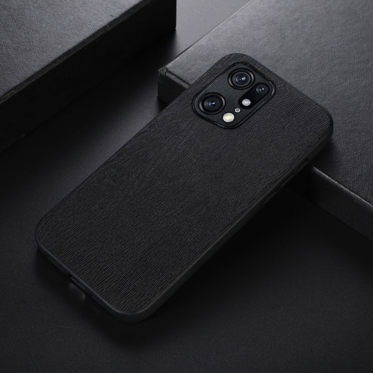 Custodia per telefono in PU con struttura in legno, For OPPO Find X5 Pro, For OPPO Find N