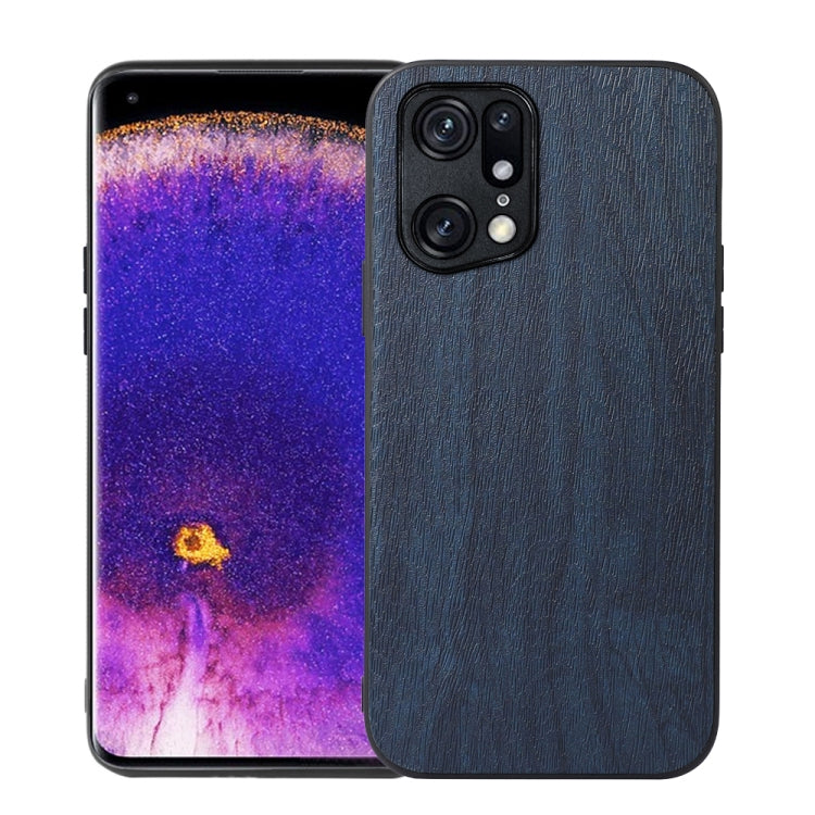 Custodia per telefono in PU con struttura in legno, For OPPO Find X5 Pro, For OPPO Find N