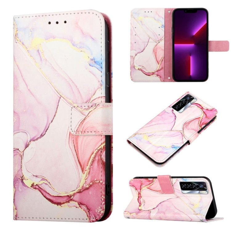 Cassa del telefono di cuoio di vibrazione del modello di marmo PT003, For Tecno Camon 16 Pro / 16, For Tecno Camon 17, For Tecno Camon 17 Pro, For Tecno Camon 18