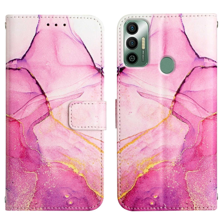 Cassa del telefono di cuoio di vibrazione del modello di marmo PT003, For Tecno Spark 7, For Tecno Spark 7 Pro, For Tecno Spark 8, For itel S16 Pro