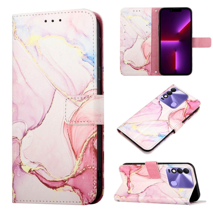 Cassa del telefono di cuoio di vibrazione del modello di marmo PT003, For Tecno Spark 7, For Tecno Spark 7 Pro, For Tecno Spark 8, For itel S16 Pro