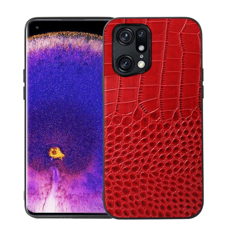 Custodia per telefono in pelle di vacchetta di coccodrillo, For OPPO Find X5 Pro, For OPPO Find N