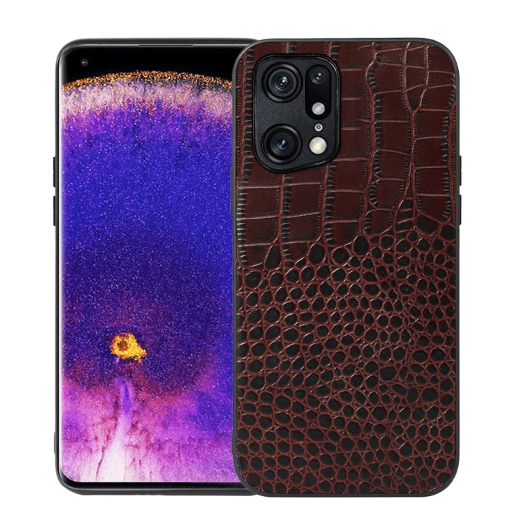 Custodia per telefono in pelle di vacchetta di coccodrillo, For OPPO Find X5 Pro, For OPPO Find N