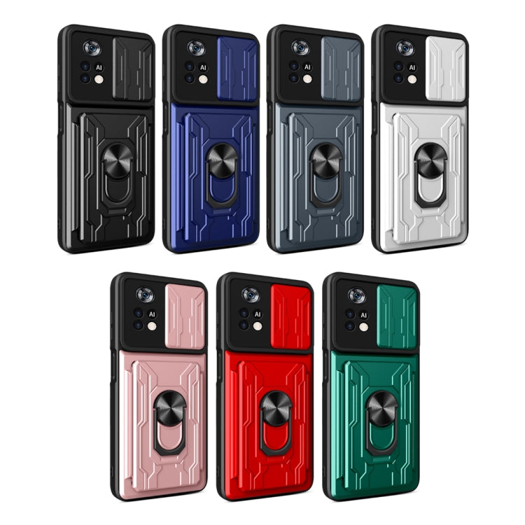 Custodia per telefono scorrevole Camshield TPU + PC con slot per schede, For Xiaomi Poco X4 Pro 5G