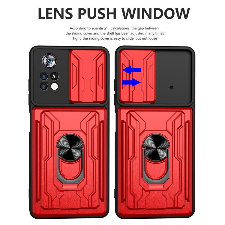 Custodia per telefono scorrevole Camshield TPU + PC con slot per schede, For Xiaomi Poco X4 Pro 5G