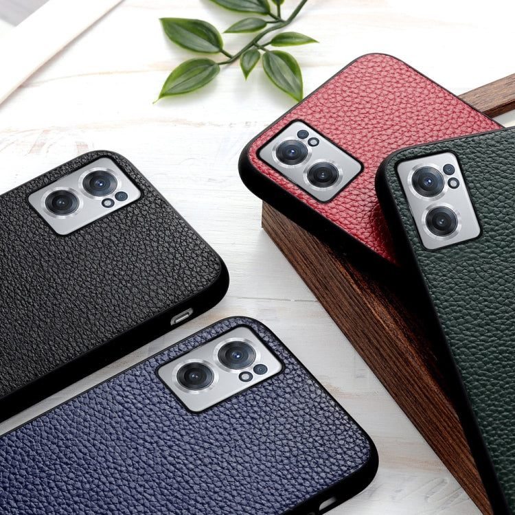 Custodia per telefono in vera pelle con texture Litchi, For OnePlus Nord CE 2 5G, For Xiaomi Redmi K40S 5G, For Xiaomi Redmi K50/K50 Pro Fine Hole Version, For Huawei nova 9 SE Fine Hole Version