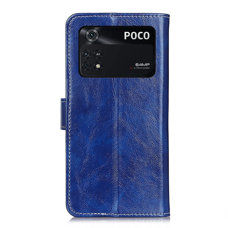 Custodia per cellulare in pelle a vibrazione orizzontale con struttura retrò Crazy Horse, For Xiaomi Poco M4 Pro 4G
