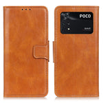 Custodia per telefono in pelle a conchiglia orizzontale con texture cavallo pazzo Mirren con supporto, slot per carte e portafoglio, For Xiaomi Poco M4 Pro 4G