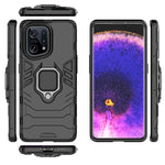 Custodia protettiva antiurto per PC + TPU con supporto per anello magnetico, For OPPO Find X5, For Realme C35