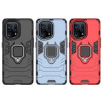 Custodia protettiva antiurto per PC + TPU con supporto per anello magnetico, For OPPO Find X5, For Realme C35