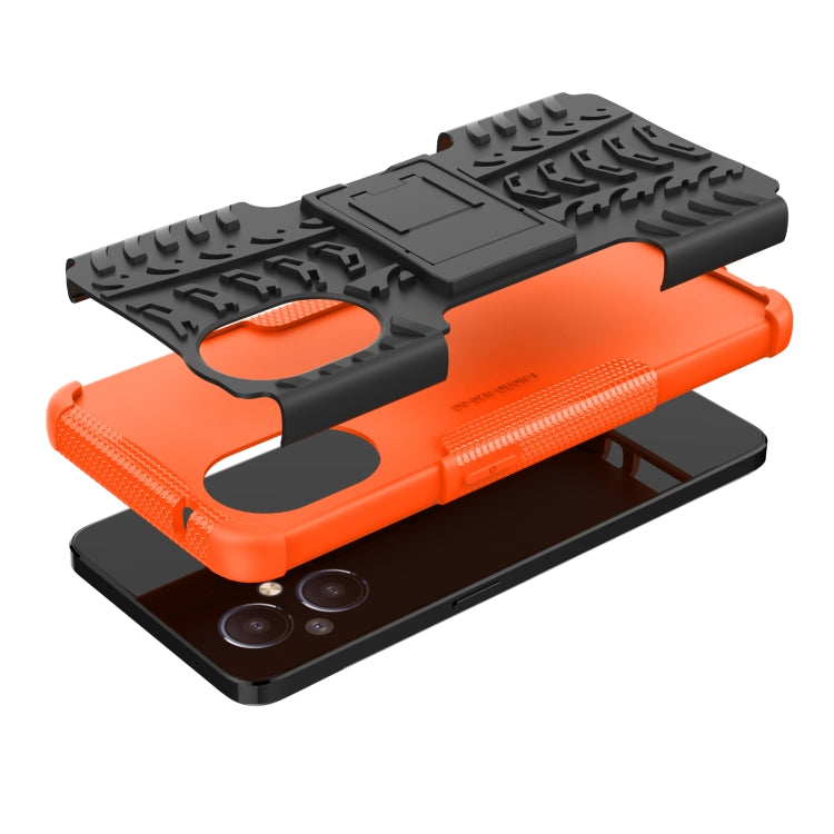 Custodia per telefono in TPU + PC antiurto con trama di pneumatici con supporto, For OnePlus Nord N20 5G, For Samsung Galaxy A73 5G, For Samsung Galaxy A23