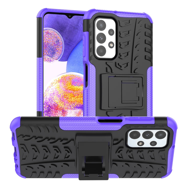 Custodia per telefono in TPU + PC antiurto con trama di pneumatici con supporto, For OnePlus Nord N20 5G, For Samsung Galaxy A73 5G, For Samsung Galaxy A23