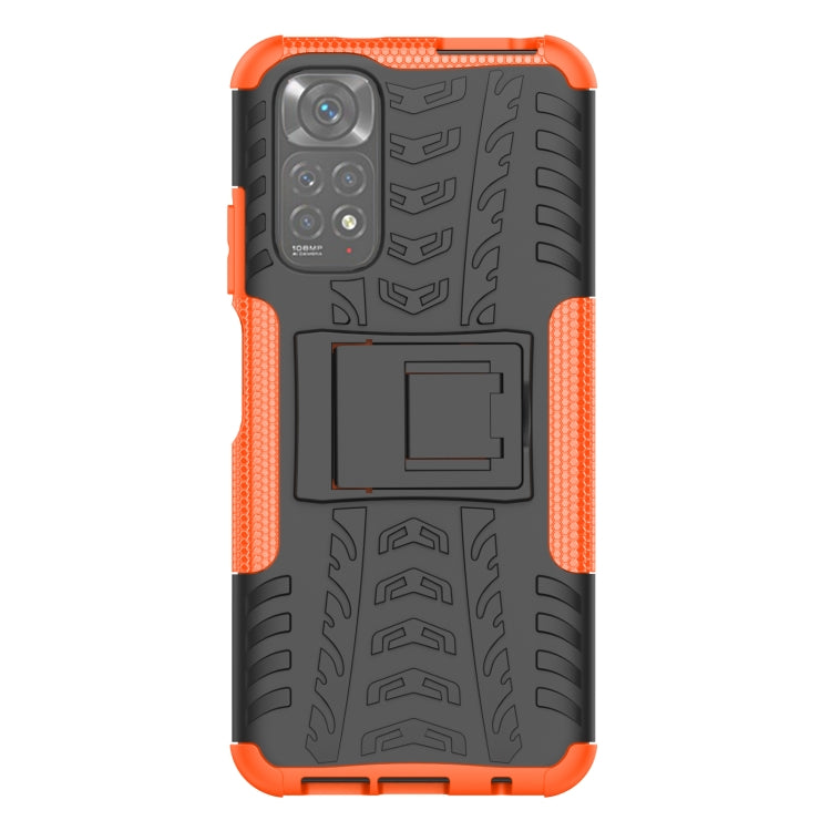 Custodia per telefono in TPU + PC antiurto con trama di pneumatici con supporto, For Xiaomi Redmi Note 11S 4G International Version, For Xiaomi Redmi Note 11 Pro 5G International Version