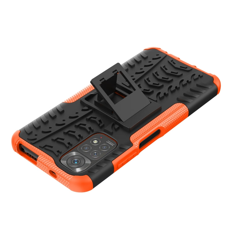 Custodia per telefono in TPU + PC antiurto con trama di pneumatici con supporto, For Xiaomi Redmi Note 11S 4G International Version, For Xiaomi Redmi Note 11 Pro 5G International Version