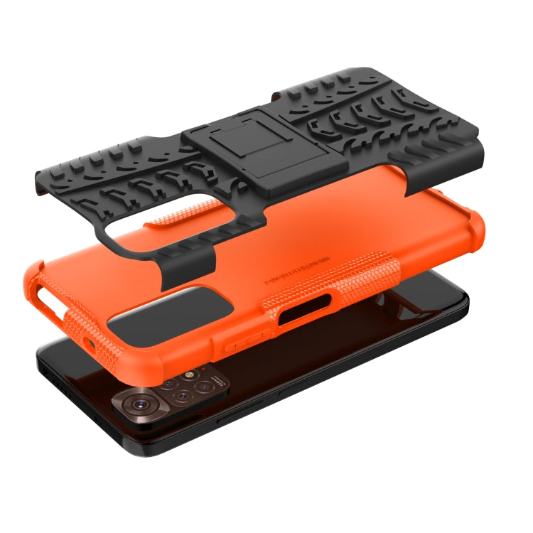 Custodia per telefono in TPU + PC antiurto con trama di pneumatici con supporto, For Xiaomi Redmi Note 11S 4G International Version, For Xiaomi Redmi Note 11 Pro 5G International Version