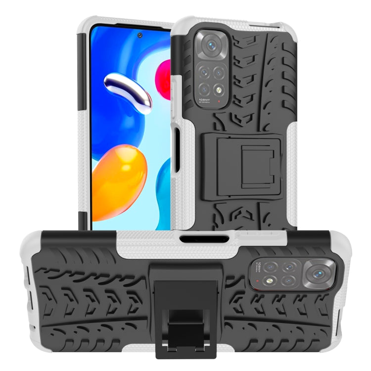 Custodia per telefono in TPU + PC antiurto con trama di pneumatici con supporto, For Xiaomi Redmi Note 11S 4G International Version, For Xiaomi Redmi Note 11 Pro 5G International Version