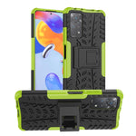 Custodia per telefono in TPU + PC antiurto con trama di pneumatici con supporto, For Xiaomi Redmi Note 11S 4G International Version, For Xiaomi Redmi Note 11 Pro 5G International Version