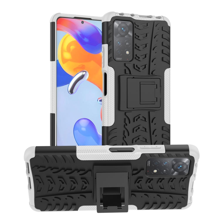 Custodia per telefono in TPU + PC antiurto con trama di pneumatici con supporto, For Xiaomi Redmi Note 11S 4G International Version, For Xiaomi Redmi Note 11 Pro 5G International Version