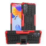 Custodia per telefono in TPU + PC antiurto con trama di pneumatici con supporto, For Xiaomi Redmi Note 11S 4G International Version, For Xiaomi Redmi Note 11 Pro 5G International Version