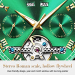 Orologio meccanico impermeabile automatico del grande volano degli uomini multifunzionali di OLEVS 6607