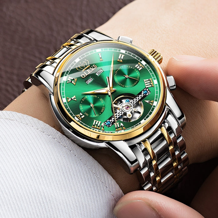 Orologio meccanico impermeabile automatico del grande volano degli uomini multifunzionali di OLEVS 6607