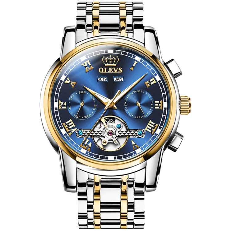 Orologio meccanico impermeabile automatico del grande volano degli uomini multifunzionali di OLEVS 6607