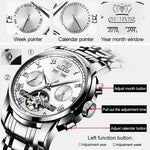 Orologio meccanico impermeabile automatico del grande volano degli uomini multifunzionali di OLEVS 6607