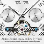 Orologio meccanico impermeabile automatico del grande volano degli uomini multifunzionali di OLEVS 6607