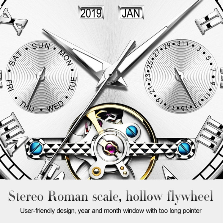 Orologio meccanico impermeabile automatico del grande volano degli uomini multifunzionali di OLEVS 6607