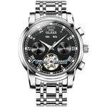 Orologio meccanico impermeabile automatico del grande volano degli uomini multifunzionali di OLEVS 6607