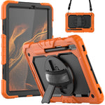 Custodia in silicone + tablet PC con tracolla, For Samsung Galaxy Tab S8 11 inch SM-X700, For Samsung Galaxy Tab S8+ 12.4 inch SM-X800