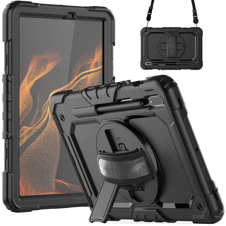 Custodia in silicone + tablet PC con tracolla, For Samsung Galaxy Tab S8 11 inch SM-X700, For Samsung Galaxy Tab S8+ 12.4 inch SM-X800