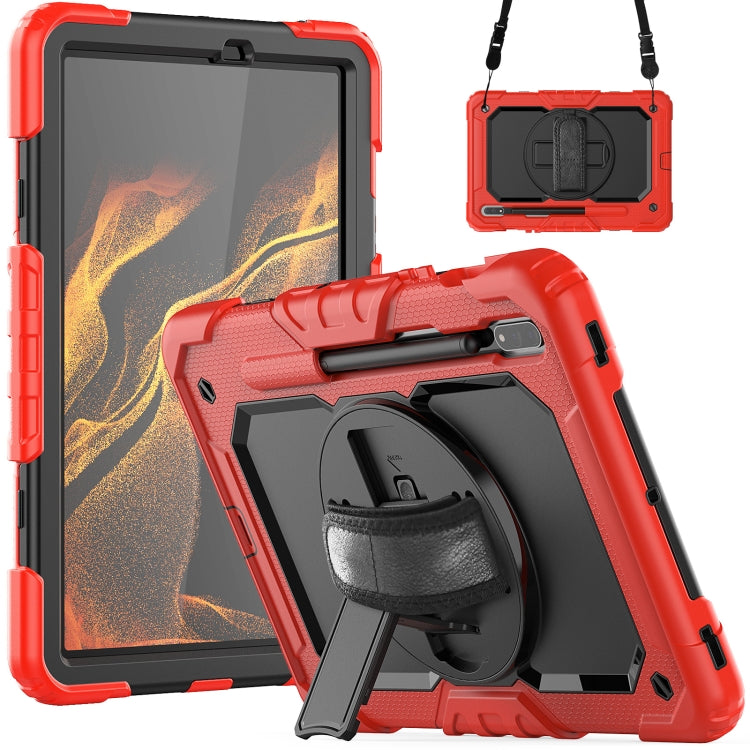 Custodia in silicone + tablet PC con tracolla, For Samsung Galaxy Tab S8 11 inch SM-X700, For Samsung Galaxy Tab S8+ 12.4 inch SM-X800