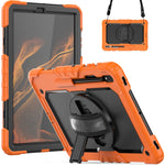 Custodia in silicone + tablet PC con tracolla, For Samsung Galaxy Tab S8 11 inch SM-X700, For Samsung Galaxy Tab S8+ 12.4 inch SM-X800