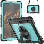 Custodia in silicone + tablet PC con tracolla, For Samsung Galaxy Tab S8 11 inch SM-X700, For Samsung Galaxy Tab S8+ 12.4 inch SM-X800