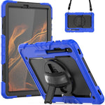 Custodia in silicone + tablet PC con tracolla, For Samsung Galaxy Tab S8 11 inch SM-X700, For Samsung Galaxy Tab S8+ 12.4 inch SM-X800