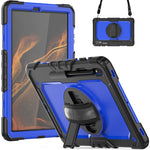 Custodia in silicone + tablet PC con tracolla, For Samsung Galaxy Tab S8 11 inch SM-X700, For Samsung Galaxy Tab S8+ 12.4 inch SM-X800