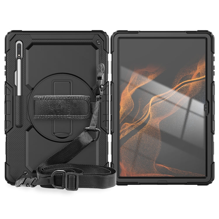 Custodia in silicone + tablet PC con tracolla, For Samsung Galaxy Tab S10 Ultra / S9 Ultra / S8 Ultra