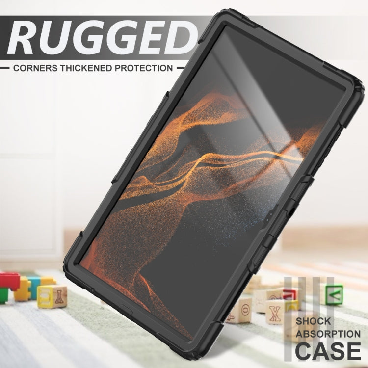 Custodia in silicone + tablet PC con tracolla, For Samsung Galaxy Tab S10 Ultra / S9 Ultra / S8 Ultra