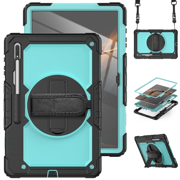 Custodia in silicone + tablet PC con tracolla, For Samsung Galaxy Tab S10 Ultra / S9 Ultra / S8 Ultra