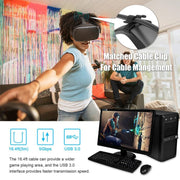 Cavo di collegamento VR a gomito da USB maschio a USB 3.2 Gen1 Type-C per Oculus Quest 1/2, 3m, 4m