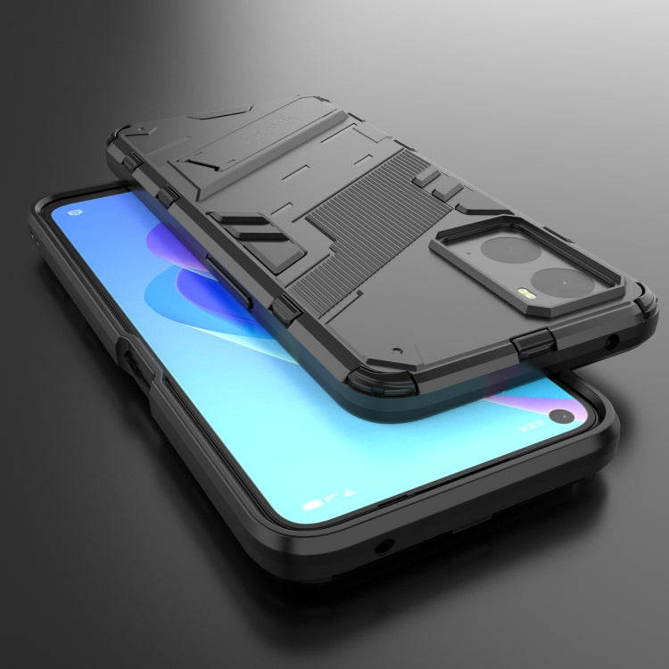 Punk Armor PC + Custodia per telefono in TPU con supporto, For OPPO A36 4G (China) / Realme 9i