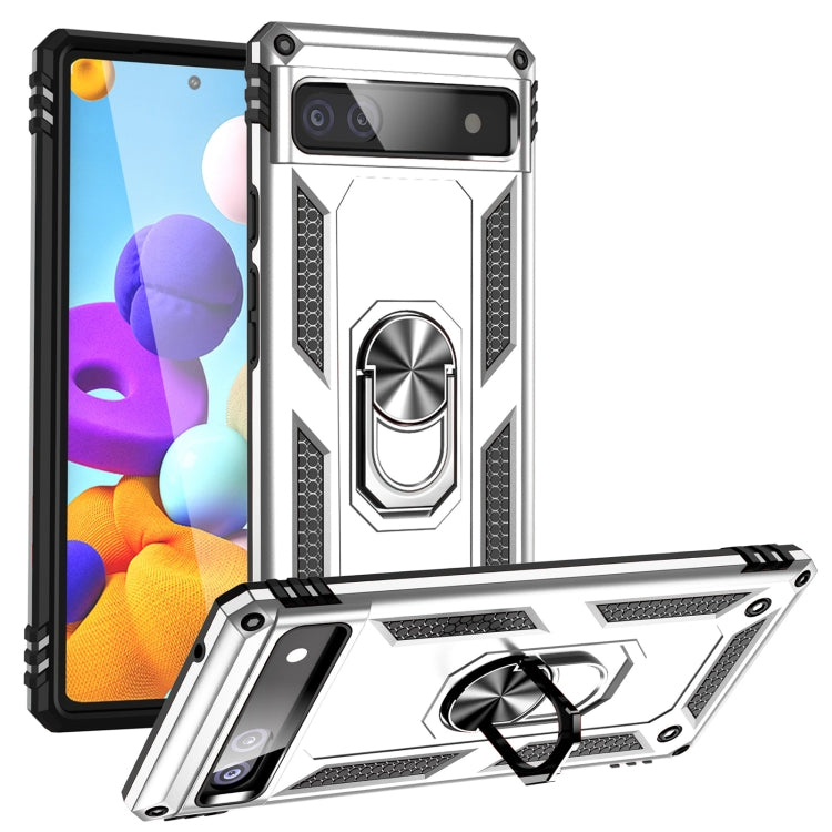 Custodia protettiva antiurto in TPU + PC con supporto girevole a 360 gradi, For Google Pixel 6A, For Google Pixel 7 Pro