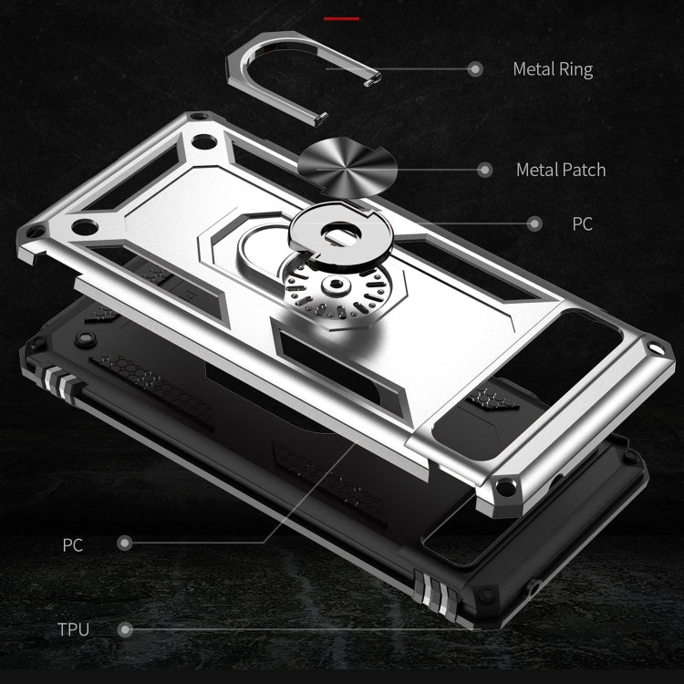 Custodia protettiva antiurto in TPU + PC con supporto girevole a 360 gradi, For Google Pixel 6A, For Google Pixel 7 Pro