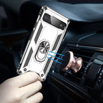 Custodia protettiva antiurto in TPU + PC con supporto girevole a 360 gradi, For Google Pixel 6A, For Google Pixel 7 Pro