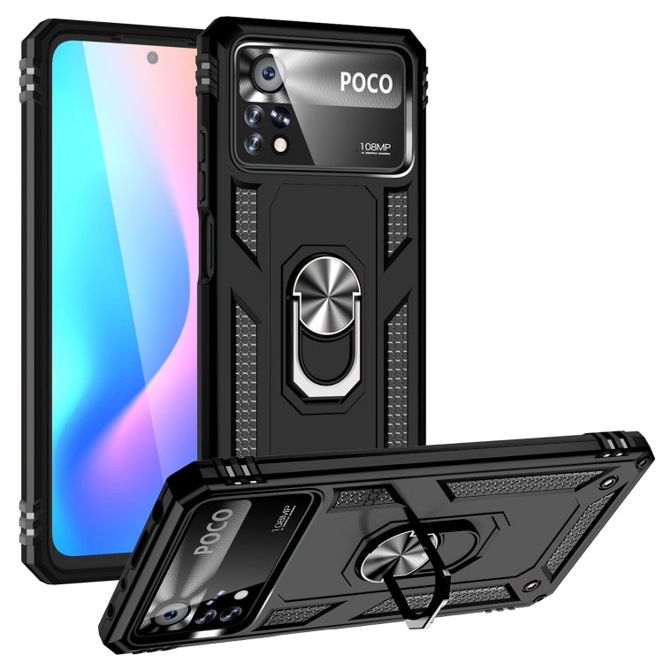 Custodia per telefono antiurto in TPU + PC con supporto girevole a 360 gradi, For Xiaomi Poco X4 Pro 5G
